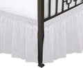 Biscaynebay Wrap Around Bed Skirts With Split Corners For King Beds 17' Drop, White Elastic Dust Ruffles Easy Fit Wrinkle & Fade Resistant Silky Luxurious Fabric Solid Machine Washable