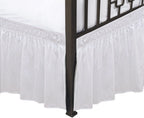 Biscaynebay Wrap Around Bed Skirts With Split Corners For King Beds 17' Drop, White Elastic Dust Ruffles Easy Fit Wrinkle & Fade Resistant Silky Luxurious Fabric Solid Machine Washable