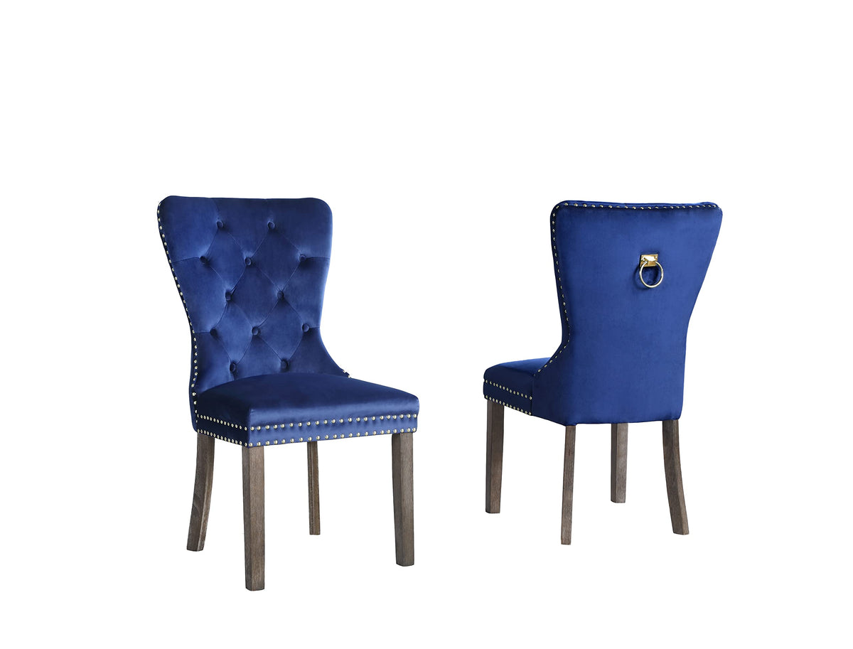 Best Quality Furniture Dining Chairs (Set Of 2) Navy Blue