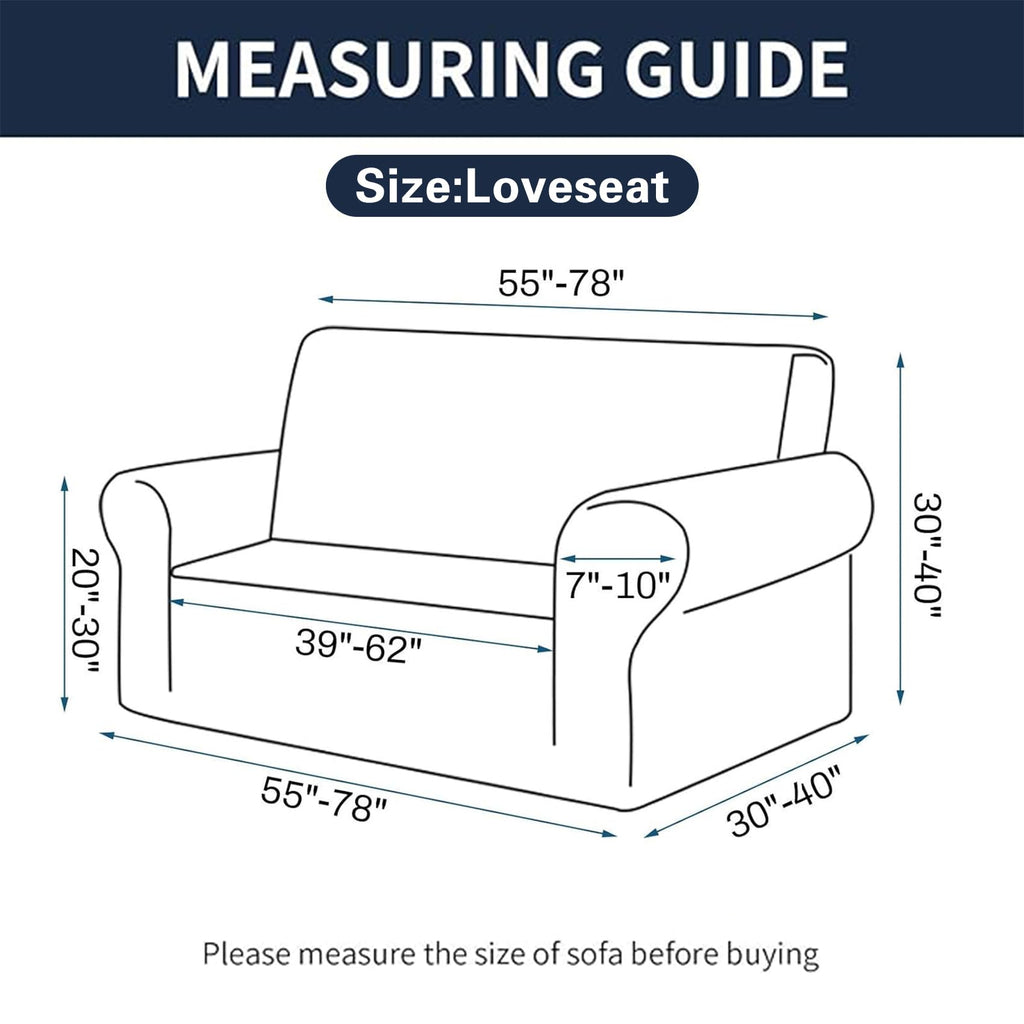 2025 New Stretch Loveseat Sofa Slipcovers Couch Cover For 2 Cushion Furniture Protector Sofa Covers With Elastic Bottom Jacquard Fabric Small Checks For Pets, Kids - Dark Red