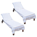 Arkwright Cotton Chaise Lounge Cover - (Pack Of 2) 100% Cotton Terry Towel Pool Chair Covers For Outdoor Beach Furniture, 30 X 85 In., Beige