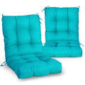 Eagle Peak Tufted Outdoor/Indoor Seat/Back Chair Cushions, Set Of 2, 42' X 21', Blue