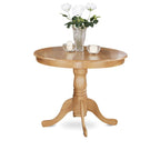 East West Furniture ANNO5-OAK-W 5 Piece Dining Room Furniture Set Includes a Round Dining Table with Pedestal and 4 Wood Seat Chairs, 36x36 Inch, Oak