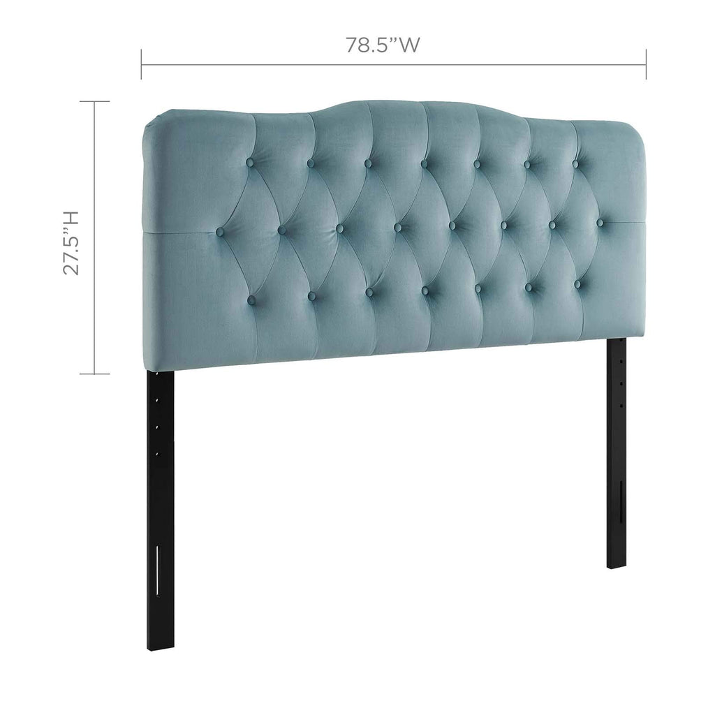 Modway Annabel Diamond Tufted Performance Velvet King Headboard In Light Blue