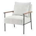 Npd Furniture And More Quinton Fabric Arm, Boucle Beige Accent Chair