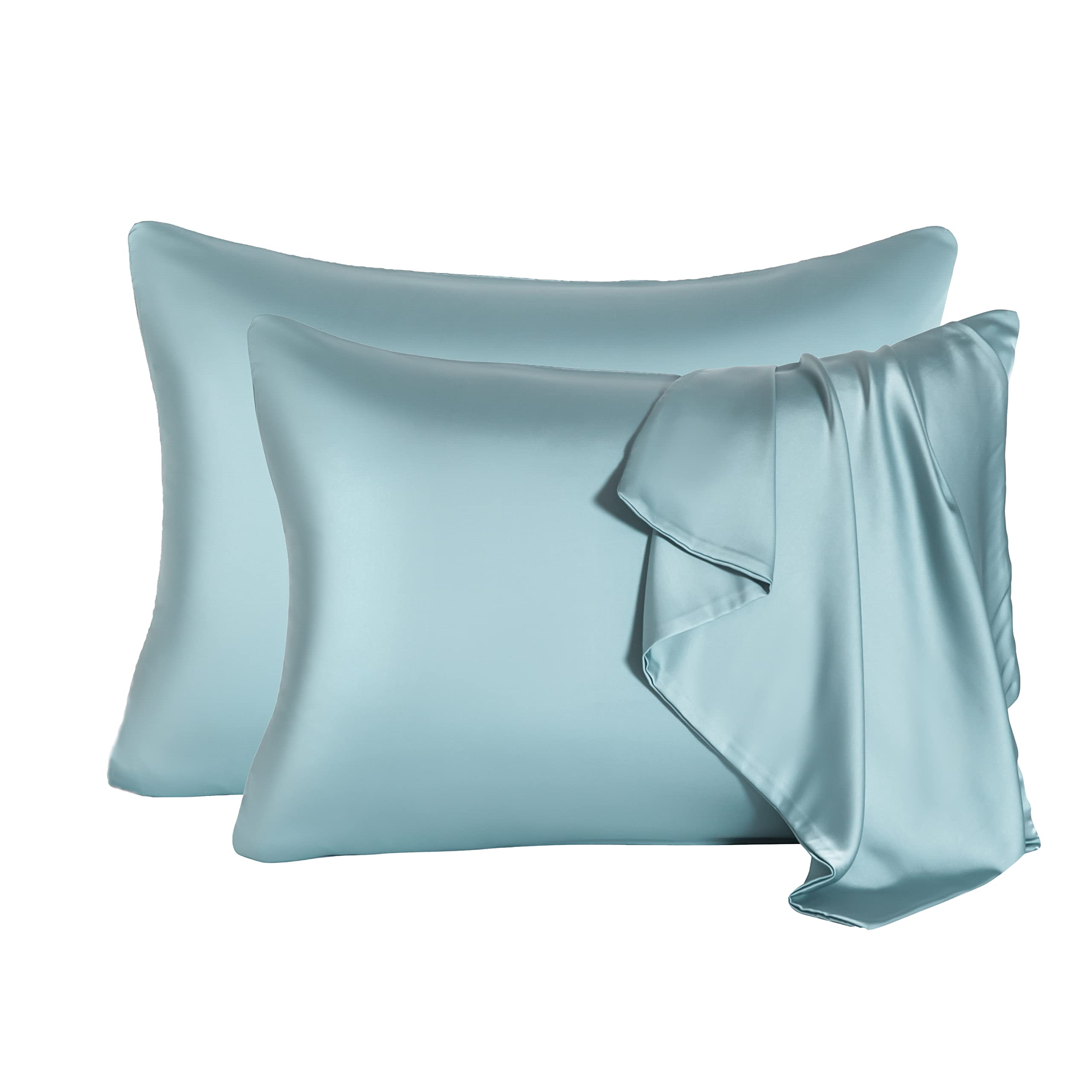 2 Pcs Mulberry Silk Pillowcase For Hair And Skin,Cooling Silk Pillow Case With Hidden Zipper,Allergen Proof Dual Sides Soft Brea