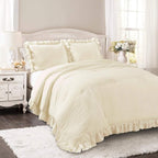 Lush Decor Reyna Ruffle Comforter Set - 2 Piece Cozy Ruffled Bedding Set - Timeless Elegance And Comfort For Dorm Room - Twin Xl