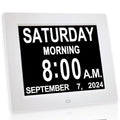 JALL ?New 2024? Digital Calendar Alarm Day Clock - with 8 Large Screen Display, am pm, Multiple Alarms, for Impaired Vision Peop