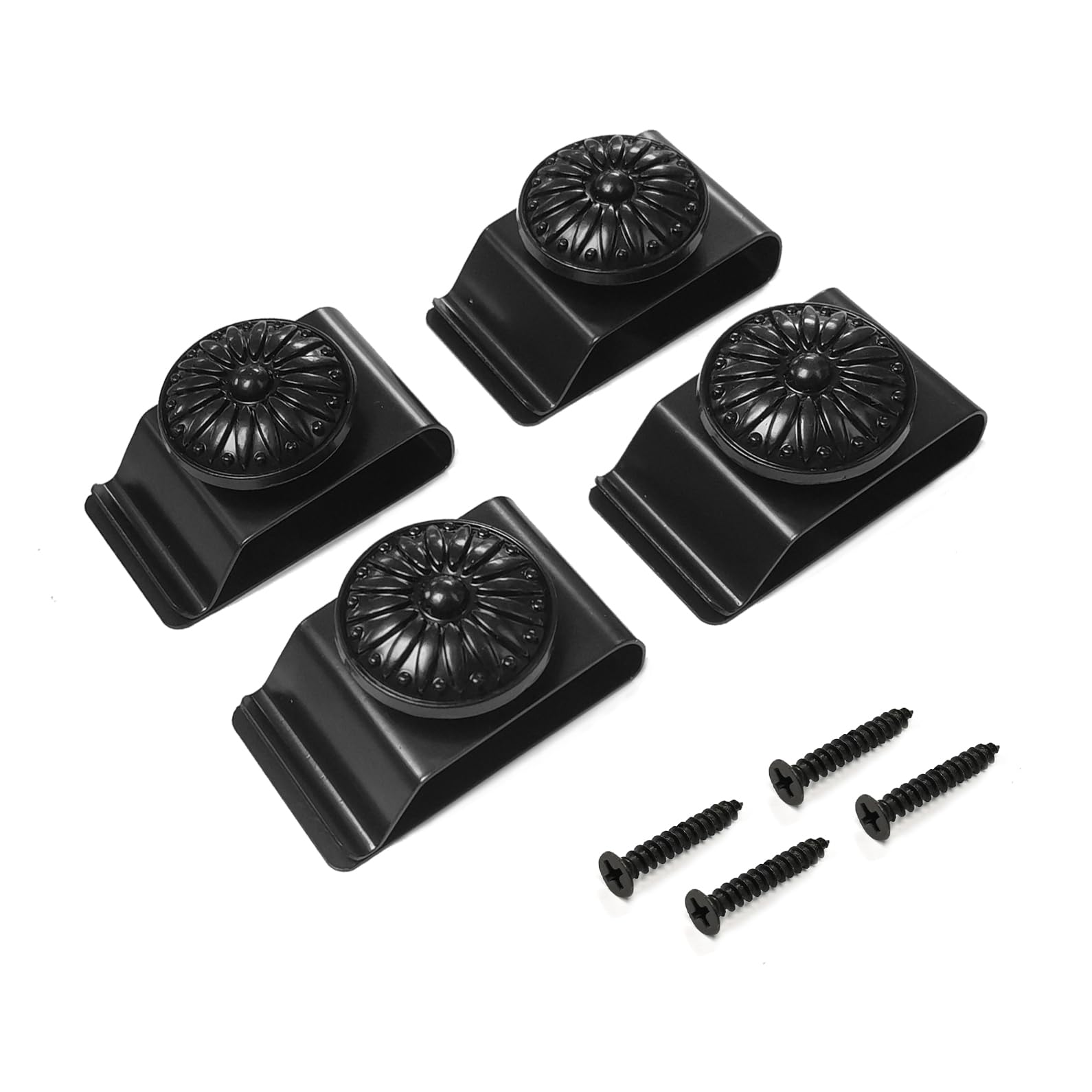 Doselves Tapestry Wall Hanging Clamps, 4 Pack Metal Clips for Rugs & Carpet Display, Black, Model QH00
