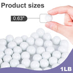Domestar 1Lb Glass Marbles Bulk, Round Glass Marbles 0.63 Inch Vase Fillers White Glass Beads For Marble Runs Home Decor
