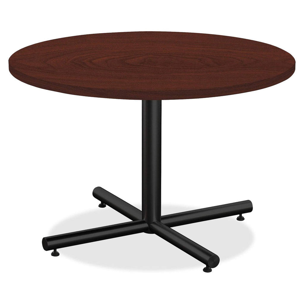 Lorell LLR62578 Round Invent Tabletop - Mahogany