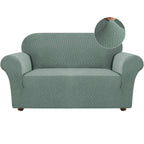 Turquoize Stretch Sofa Slipcover Loveseat Cover Couch Covers For 2 Cushion Couch 1 Piece Sofa Slipcover For Living Room With Jacquard Fabric And Elastic Bottom Furniture Protector(Loveseat, Dark Cyan)