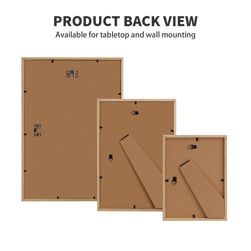 Lyyyxgyp 12X16 Oak Wood Picture Frame 4 Pack Wooden Photo Frame Natural Solid Wood Color Frame Gallery Poster Frame With Plexigl