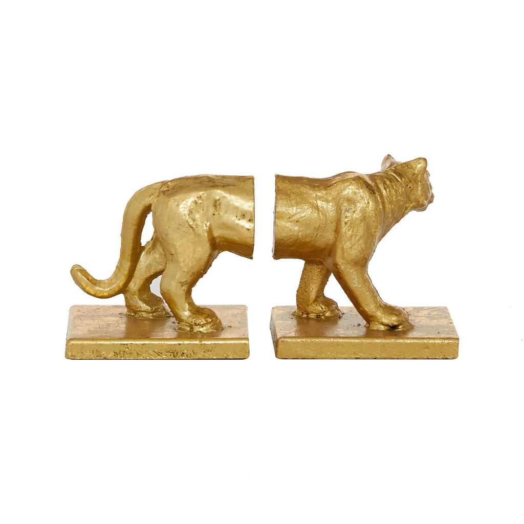 Deco 79 Glam Metal Bookends, 2 Pieces Small Size, Gold