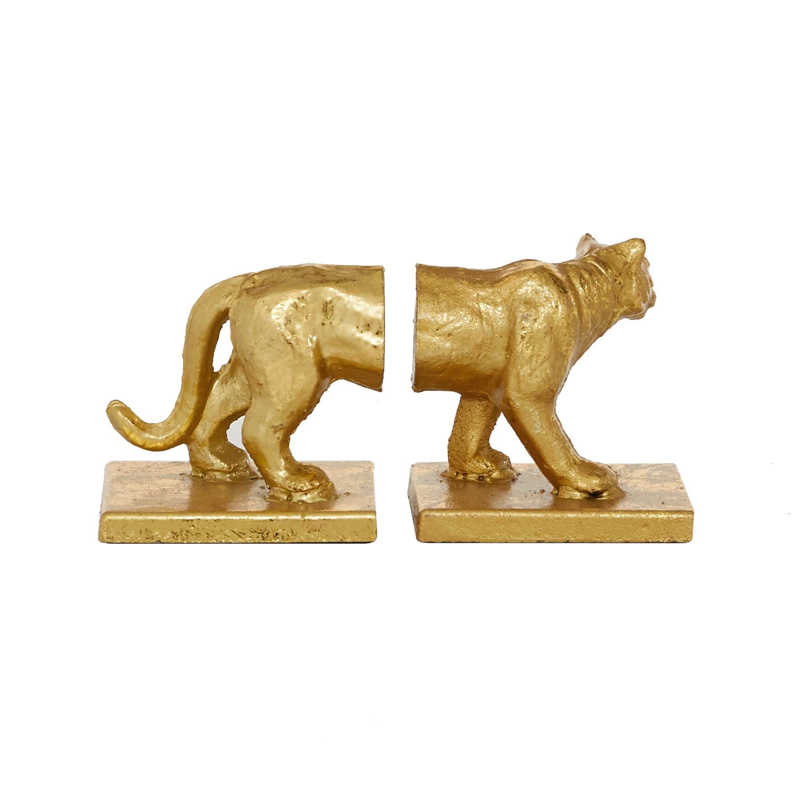 Deco 79 Glam Metal Bookends, 2 Pieces Small Size, Gold
