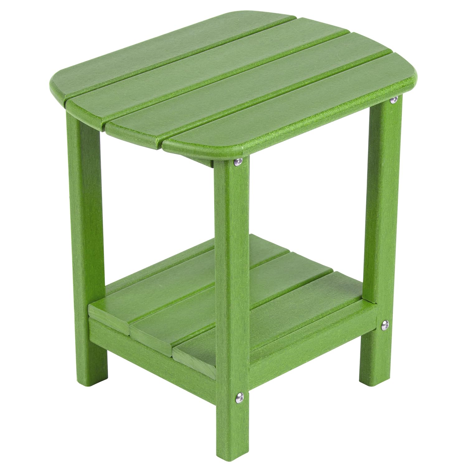 Nalone Adirondack Side Table, 16.5  Outdoor End Table, HDPE Plastic, Small for Patio (Lime)