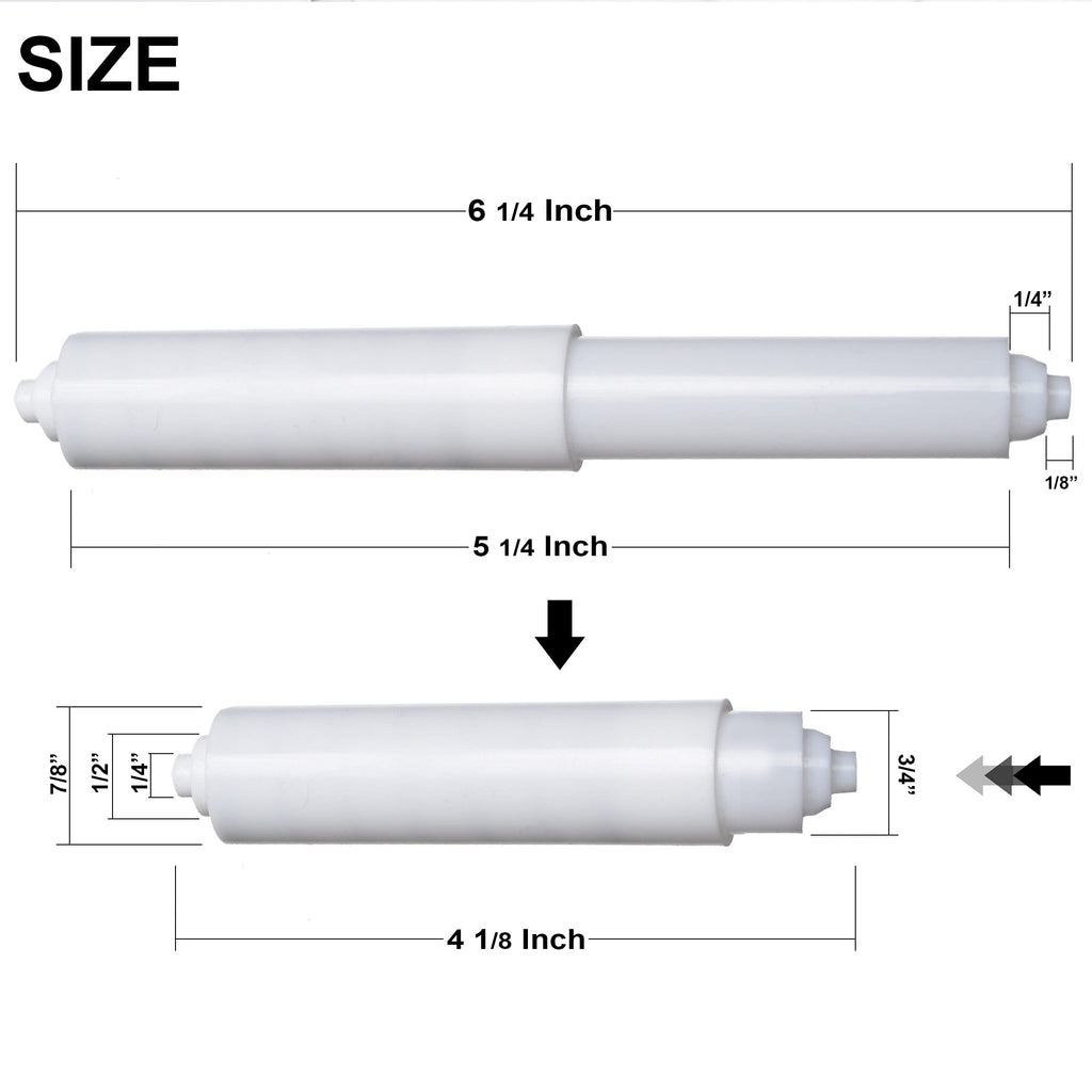 Hilltop Products 2 Pack Toilet Paper Holder - 6-1/4 Spring Loaded Roller, White, Plastic, Model M. ROUND SHOWER HILLTOP PRODUCTS