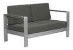 Zuo Modern - Cosmopolitan Sofa Gray - Modern - Seating - Aluminum, Foam, 100% Olefin - Outdoor - 30.7in Height