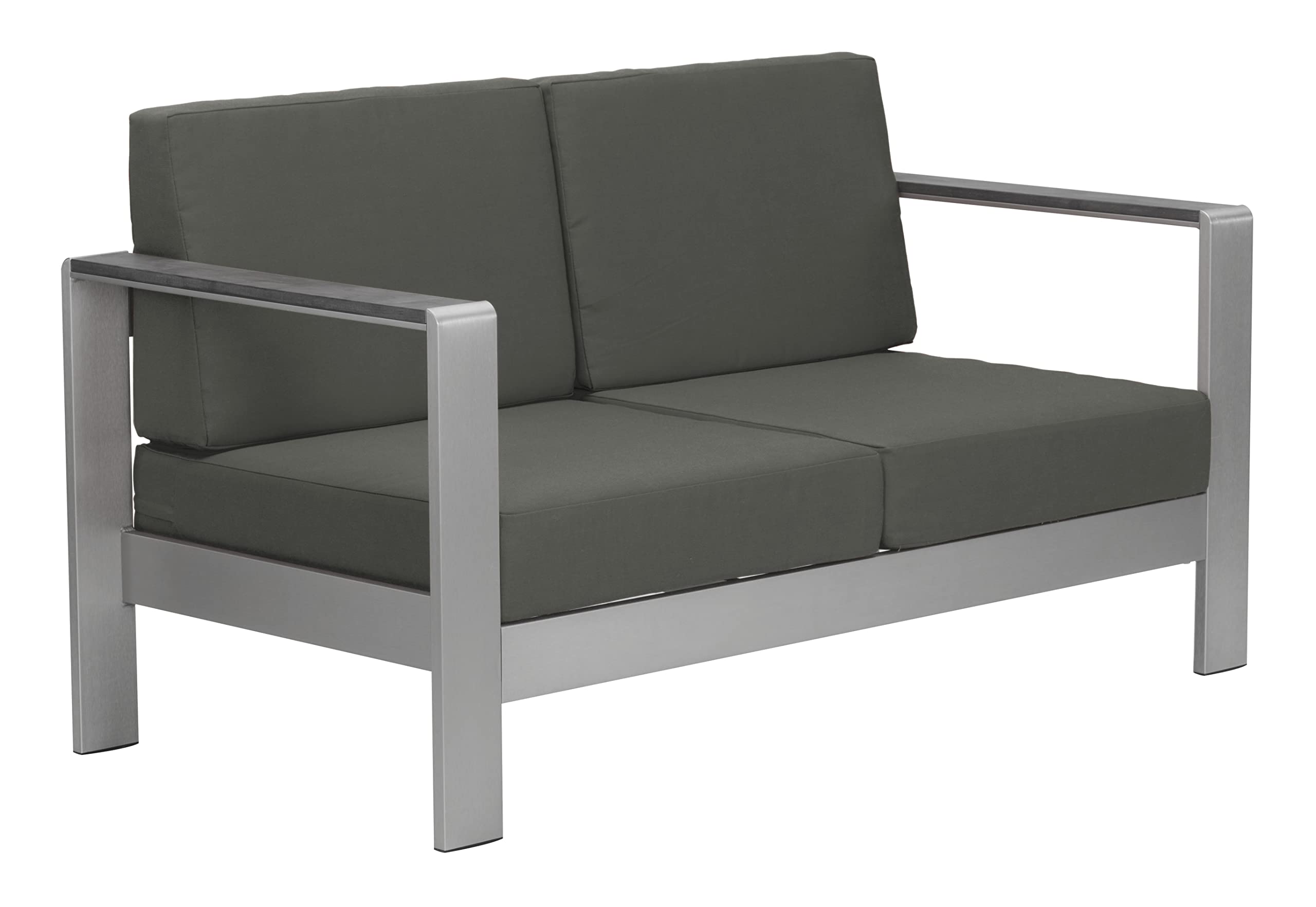 Zuo Modern - Cosmopolitan Sofa Gray - Modern - Seating - Aluminum, Foam, 100% Olefin - Outdoor - 30.7in Height