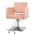 Bonnlo Salon Styling Chair for Hair Stylist Wide Seat, Hydraulic Barber Chair with Stainless Steel Footrest, Pink Hair Salon Cha