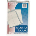 Top Flight Steno Book, 6 X 9 In, White, 80 Sheets