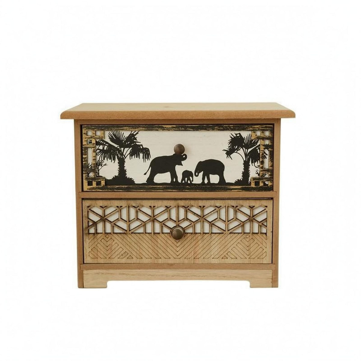Atorse Drawers Wooden Desktop Cabinet Rectangular Wooden Drawer Cabinet, 2Draweranimal