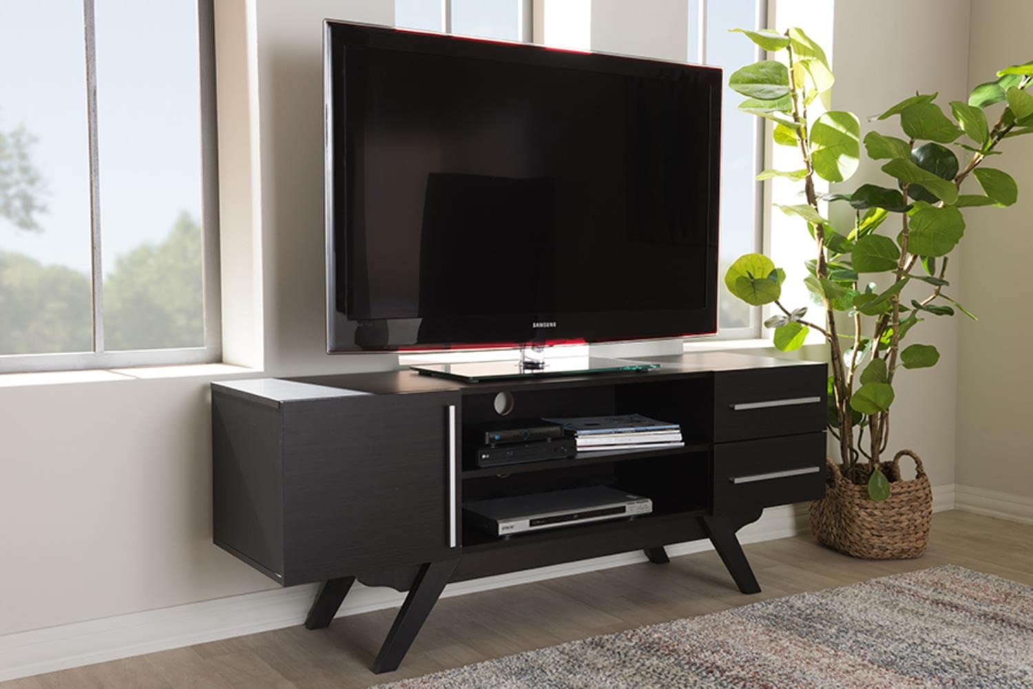 TV Stand in Dark Brown Finished