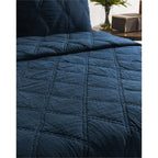 Kosas Home Casi 26X26 Belgian Flax Linen Fabric Euro Sham In Midnight Blue