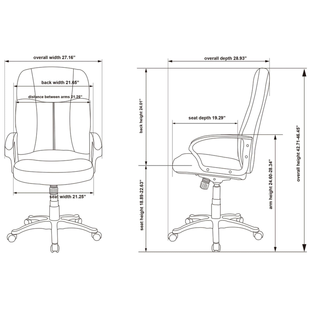 Lorell Chadwick Executive Leather Black High-Back Chair