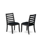 Luxe By East West Furniture X1P6T24 Dining Room Chair with Black Linen Fabric and upholstered Back, Wire Brushed Black Finish,