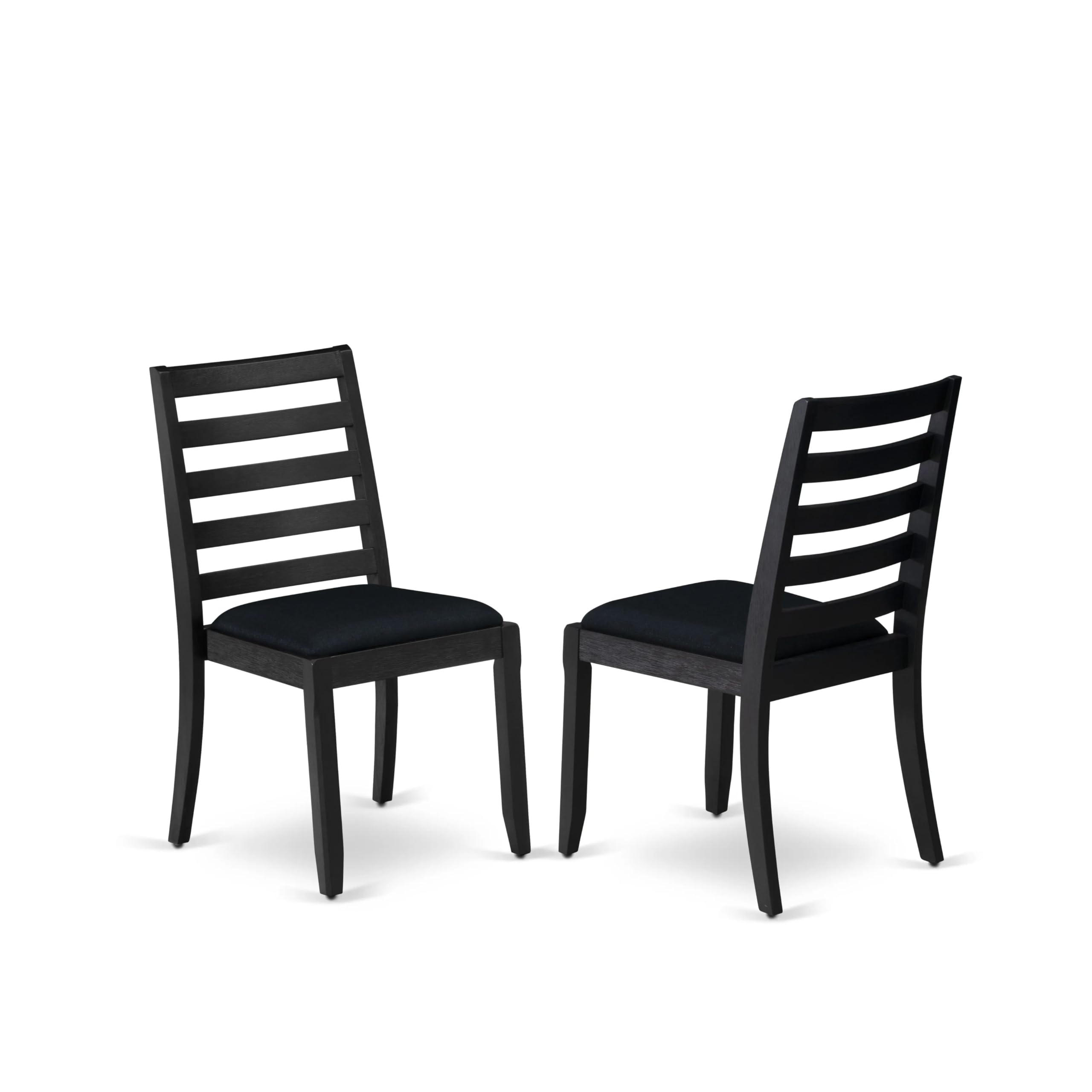 Luxe By East West Furniture X1P6T24 Dining Room Chair with Black Linen Fabric and upholstered Back, Wire Brushed Black Finish,