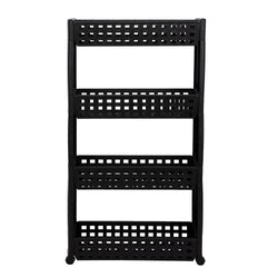 Cutting Edge 4 Layer Slim Storage Rack With Wheels  Classic Black