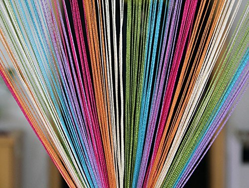 Exporthub Beautiful Multi Color Threads String Curtains  4X9 Feet, (Ehspr591_94)