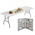 Outdoor Dining Table 8Ft Plastic Camping Table Portable Party Table With Carrying Handle For Parties Wedding Bbq Camping Dining Kitchen