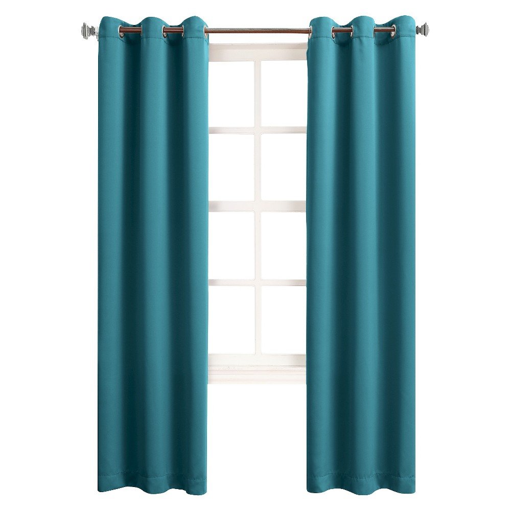 Sun Zero Becca Energy Efficient Grommet Curtain Panel, 40'' x 84'', Marine