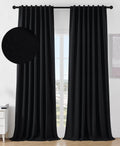 Joydeco Blackout Curtains for Bedroom 96 inches Long,Back Tab/Rod Pocket 100% Blackout Living Room Drapes, Textured Thermal Insu
