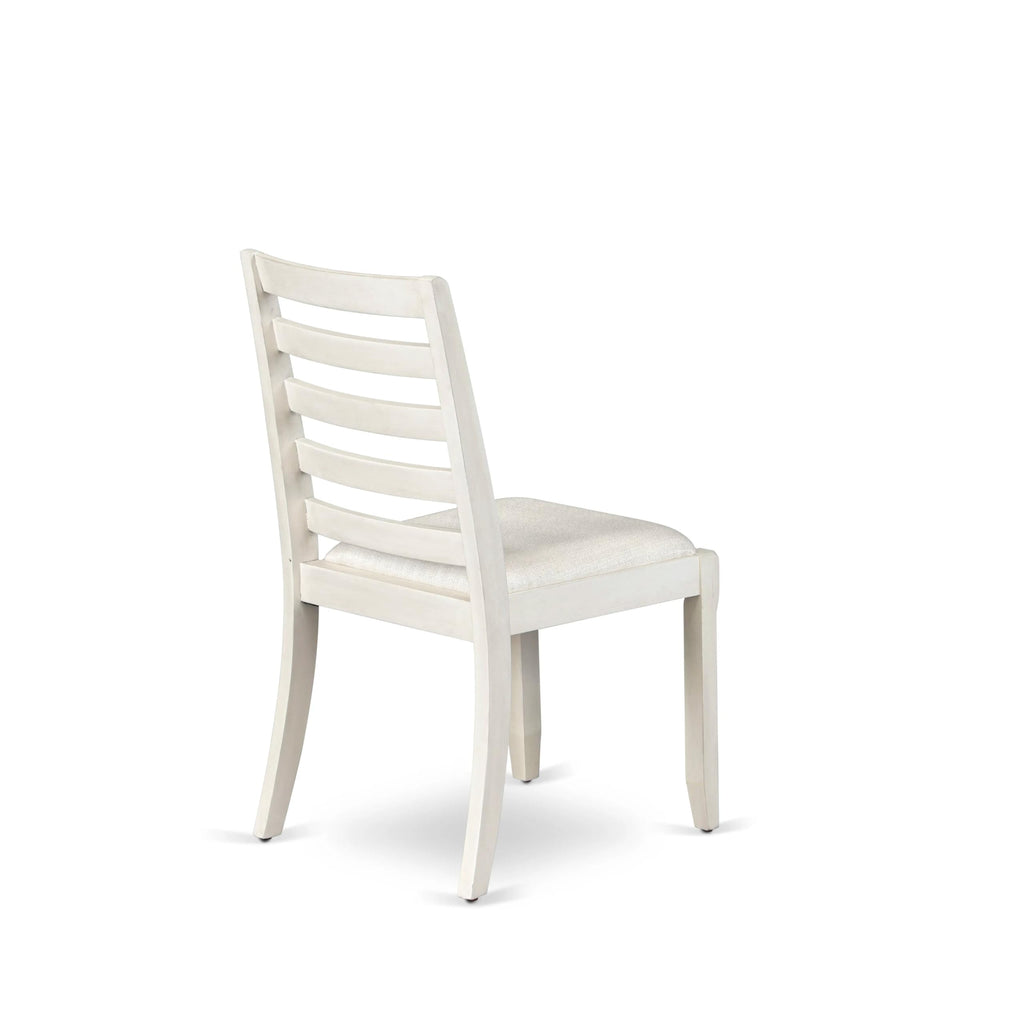Luxe By East West Furniture X1PWT01 Dining Room Chair with Cream Linen Fabric and upholstered Back Antique White Finish,