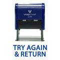 Try Again & Return Teacher Self Inking Rubber Stamp (Blue Ink) - Medium