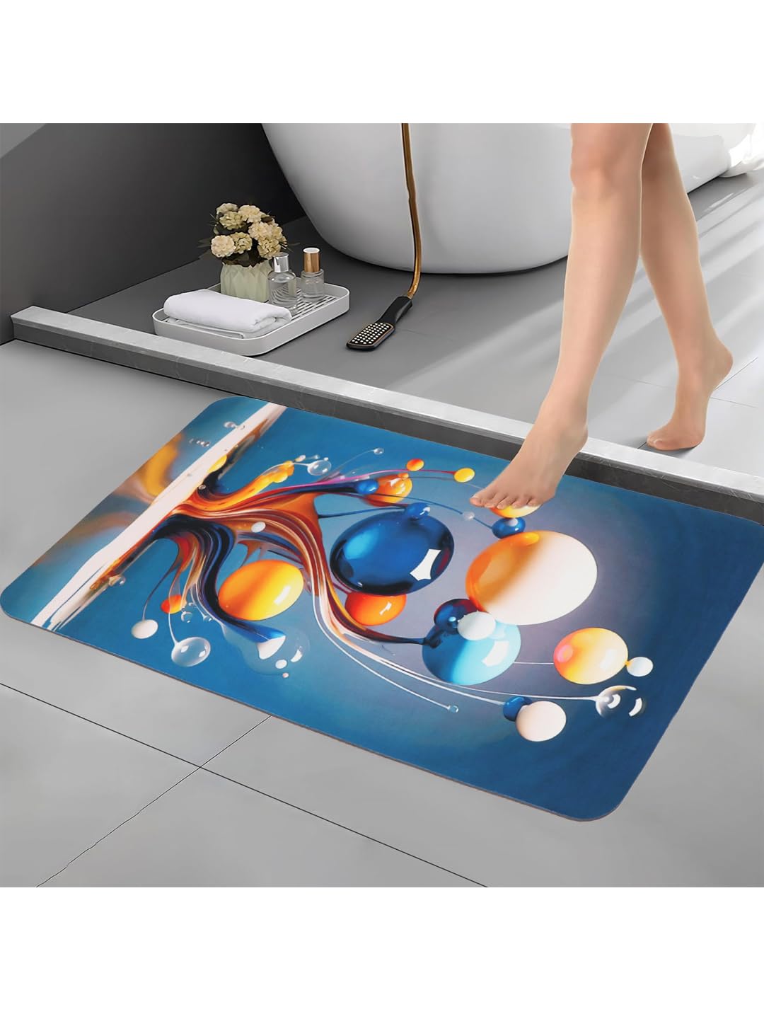 BELLA TRUE AntiSlip Bath Mat ?38x58 cm, 3.5mm Thick, QuickDry & Washable