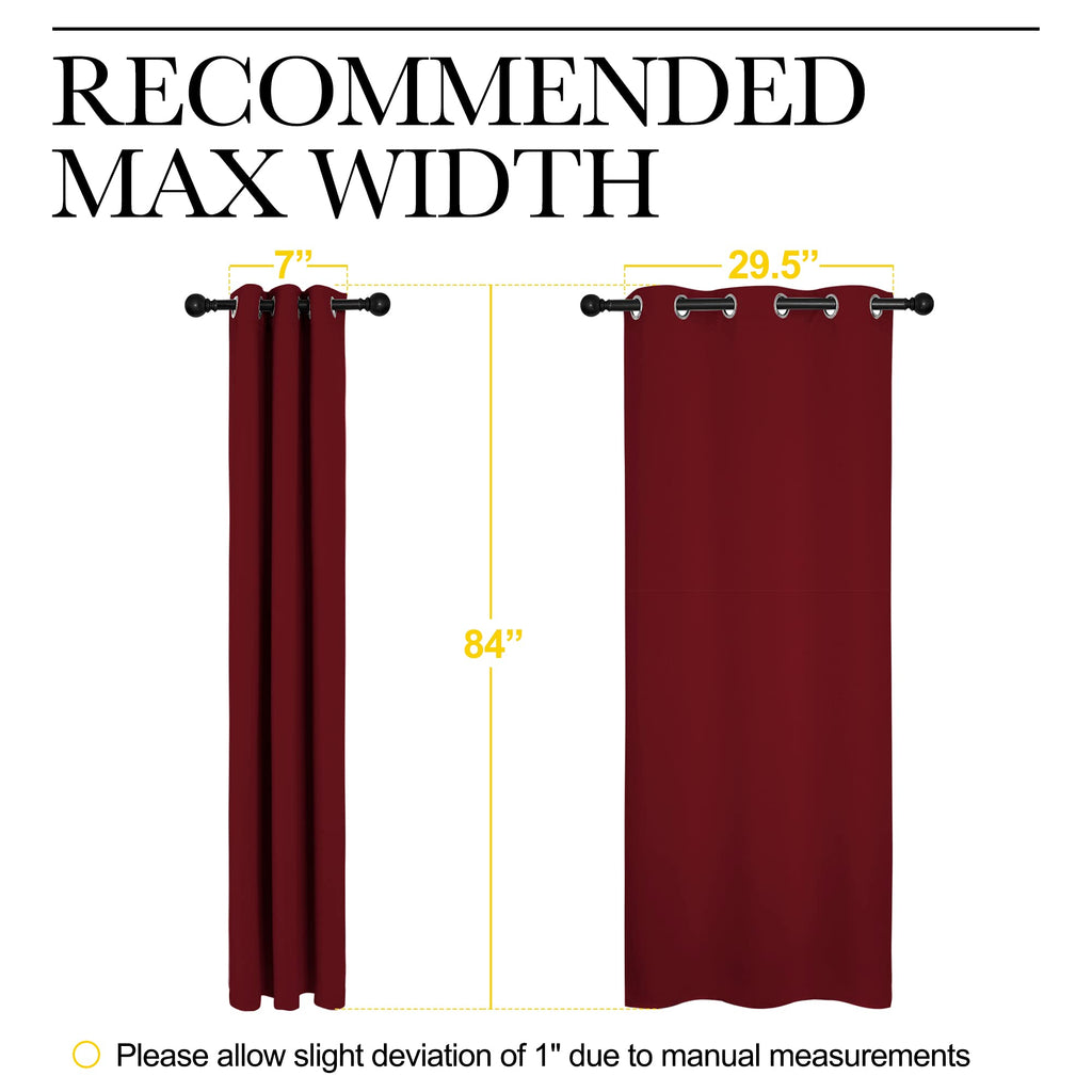 Nicetown Christmas Burgundy Bedroom Curtains Blackout Draperies, Christmas Decorations Thermal Insulated Solid Grommet Top Black