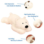 Doireum Weighted Polar Bear Stuffed Animal Plush Toy 11.8 inch White