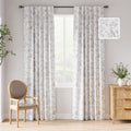 Jinchan 100% Blackout Floral Curtains 84 Inches Long, Printed Flower Taupe Blackout Curtains For Bedroom Rod Pocket Back Tab Full Blackout Curtains Thermal Insulated Window Drapes, 2 Panels Taupe