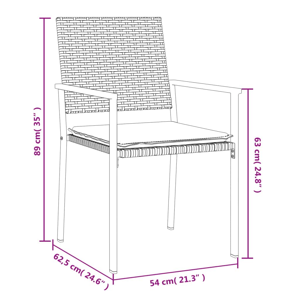 vidaXL 9-Piece Patio Dining Set - Weather-Resistant PE Rattan and Steel Frame - Outdoor Garden Furniture with Tempered Glass Tabletop and Comfortable Cushions