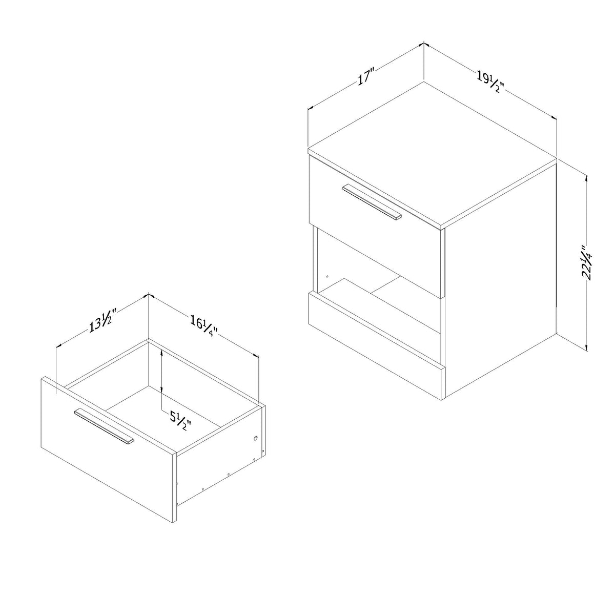 South Shore Furniture Step One Essential 2-Drawer Nightstand, Nordik Oak