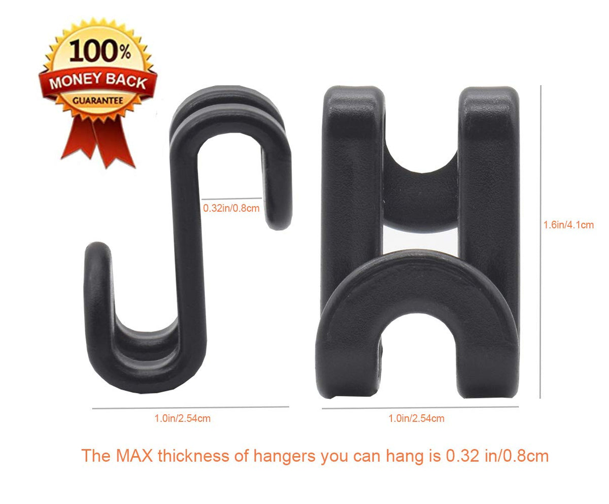 Kclongvs 60 Pcs Clothes Hanger Connector Hooks, For Velvet Huggable Hangers, Wooden Hangers, Heavy Duty Space Saving For Closet