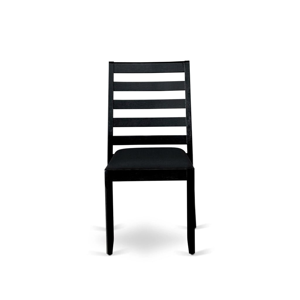 Luxe By East West Furniture X1P6T24 Dining Room Chair with Black Linen Fabric and upholstered Back, Wire Brushed Black Finish,