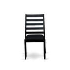 Luxe By East West Furniture X1P6T24 Dining Room Chair with Black Linen Fabric and upholstered Back, Wire Brushed Black Finish,