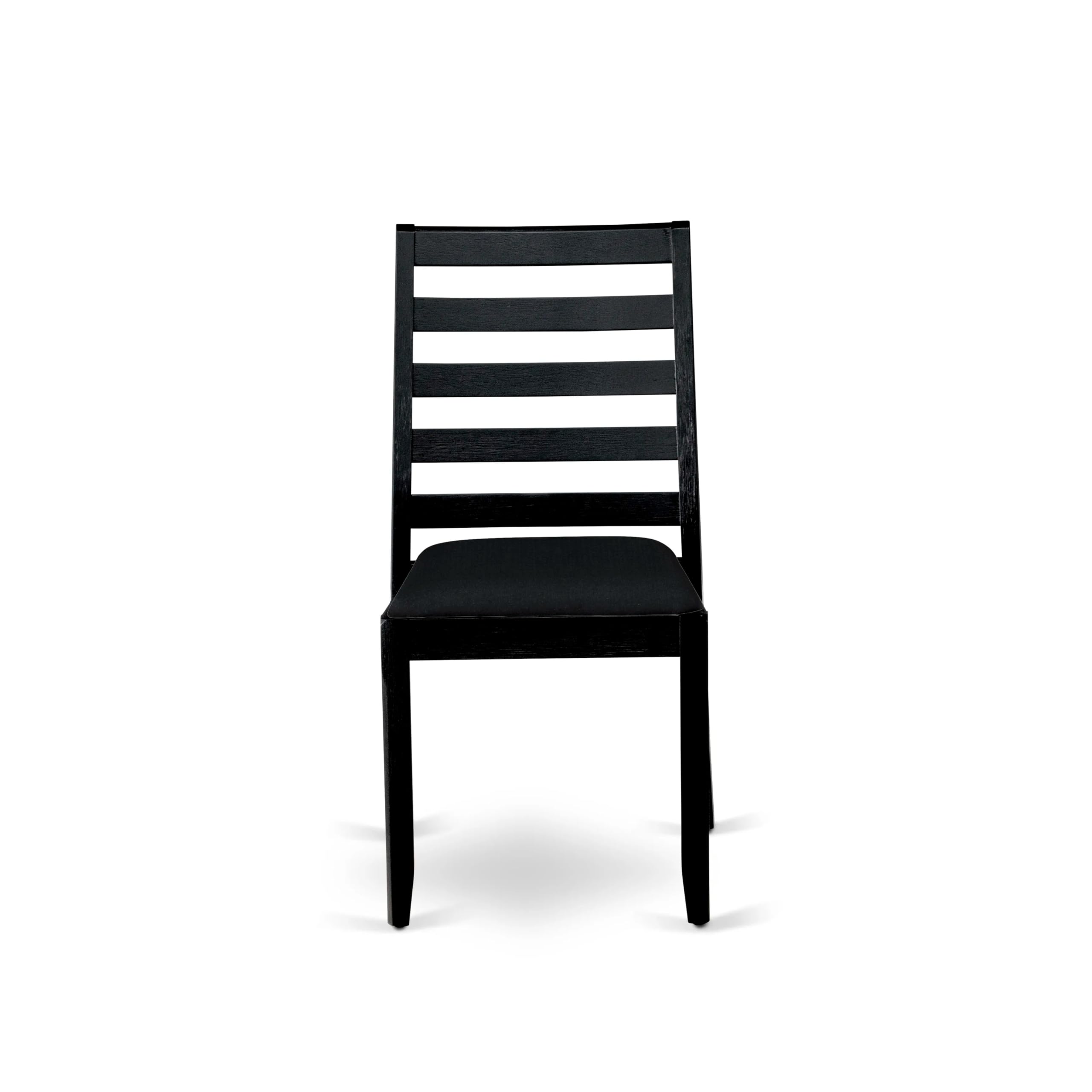 Luxe By East West Furniture X1P6T24 Dining Room Chair with Black Linen Fabric and upholstered Back, Wire Brushed Black Finish,