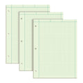 Tops Engineering Notebooks, Graph Notebooks, 3 Pk Quad Ruled Pad, 8-1/2' X 11', Glue, 5 X 5 Graph Rule On Back, Green Tint Pap