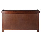 Winsome Wood Milan 4-Pc Storage Bench with 3 Foldable Woven Baskets - Walnut